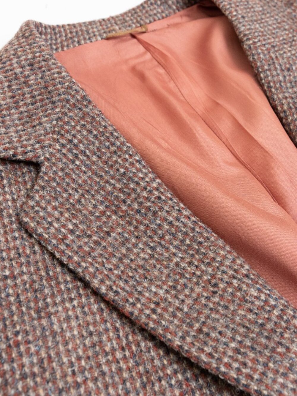 Vintage Harris Tweed Brown Wool Blazer Sport Coat 40R Handwoven Scotland 1970s - Picture 5 of 16